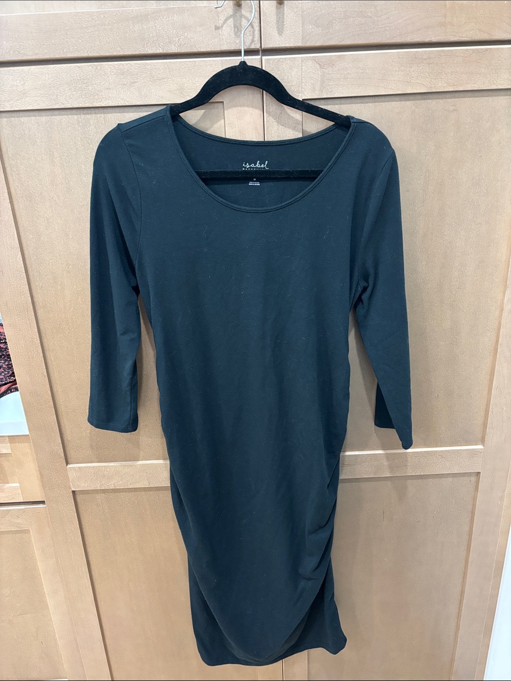 Maternity Black Scoop Neck Dress